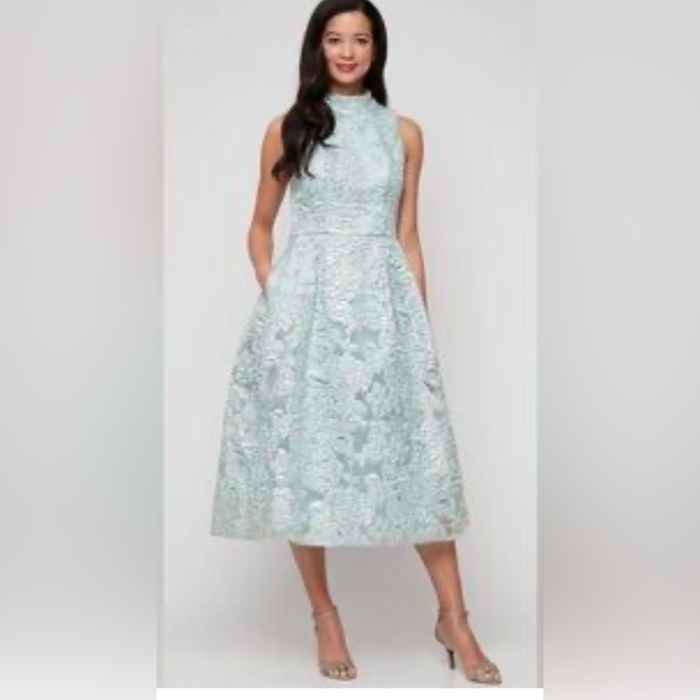 Alex Evenings  Midi Metallic Jacquard A-Line Dress- Size 12